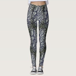 Retro stijl Antiek glaspatroon Leggings