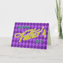 Retro stijl argyle Zalige Vaderdag kaart