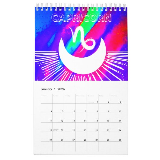 Retro stijl-Astrologie kalender 2024 (Jan 2026)