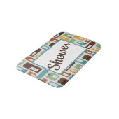 Retro-stijl atoomcapsules patroon aanpasbaar badmat (Gekanteld)
