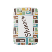 Retro-stijl atoomcapsules patroon aanpasbaar badmat (Voorkant Verticaal)