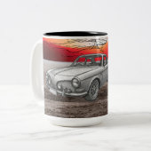 Retro Stijl Auto Illustratie Mok (Voorkant links)