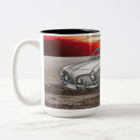 Retro Stijl Auto Illustratie Mok