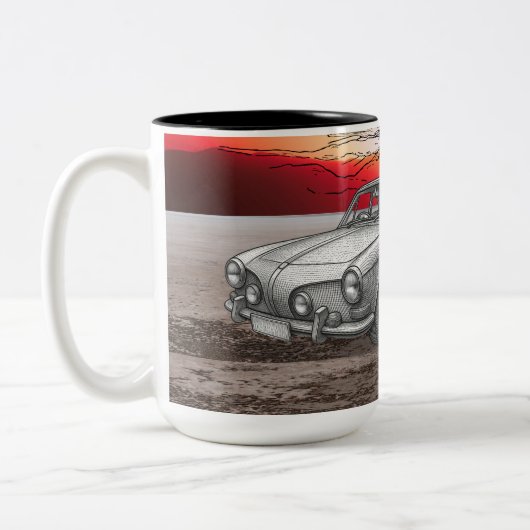 Retro Stijl Auto Illustratie Mok (Links)