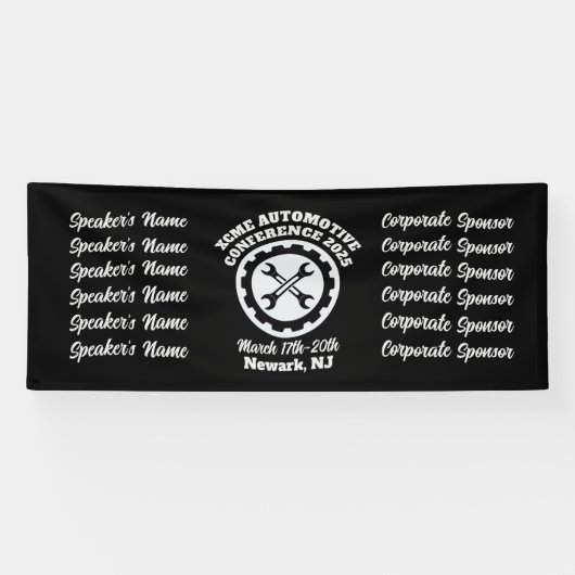 Retro-stijl Automobielconferentie Spandoek (Horizontaal)