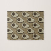 Retro stijl avocado patroon legpuzzel (Horizontaal)