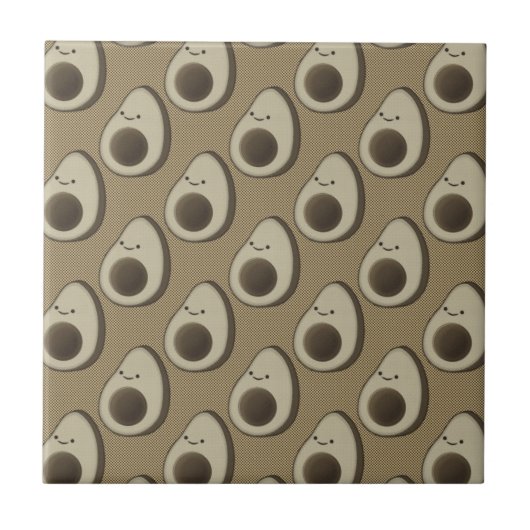 Retro stijl avocado patroon tegeltje (Voorkant)