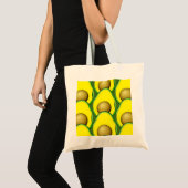 Retro stijl avocado tekening tote bag (Voorkant (product))