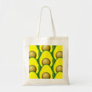 Retro stijl avocado tekening tote bag