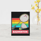 Retro stijl badminton racket en shuttle kaart (Gele Bloem)