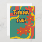 Retro stijl bedankkaart (Voorkant / Achterkant)