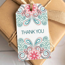 Retro stijl bedankt cadeautags cadeaulabel