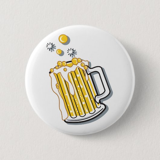 retro - stijl bier grafisch ronde button 5,7 cm (Voorkant)