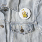 retro - stijl bier grafisch ronde button 5,7 cm (In situ)