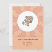 Retro Stijl Bloem Baby shower Feestuitnodiging Kaart (Achterkant)