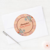 Retro Stijl Bloem Baby shower Party Sticker (Envelop)