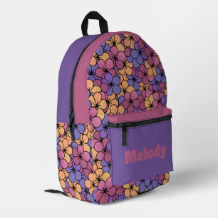 Retro stijl bloemen bedrukte rugzak