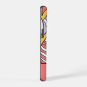 Retro stijl bloemige monogram iPhone 15 case (Rechterkant)