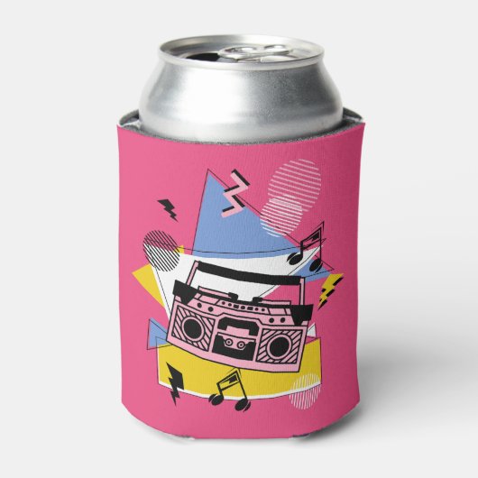 Retro stijl boombox ontwerp blikjeskoeler (Blikje Voorkant)