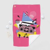 Retro stijl boombox ontwerp golfhanddoek (Insitu)
