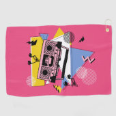 Retro stijl boombox ontwerp golfhanddoek (Horizontaal)