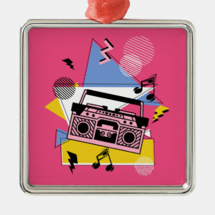 Retro stijl boombox ontwerp metalen ornament