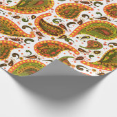 Retro stijl Bright Autumn Paisley die u aanpast Cadeaupapier (Hoek)