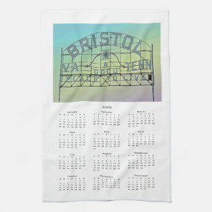 Retro stijl Bristol Slogan Bord 2026 Theedoek