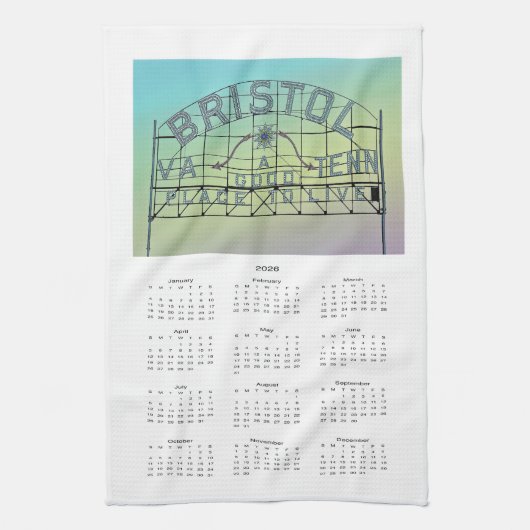 Retro stijl Bristol Slogan Bord 2026 Theedoek (Verticaal)