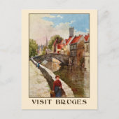  retro-stijl Brugge reizen en reizen Briefkaart (Voorkant)