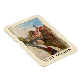  retro-stijl Brugge reizen en reizen Magneet (Rechterzijde)