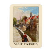 retro-stijl Brugge reizen en reizen Magneet (Verticaal)