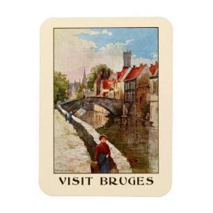  retro-stijl Brugge reizen en reizen Magneet