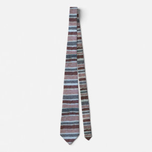retro-stijl bruin en beige gebreide strepen hals t stropdas