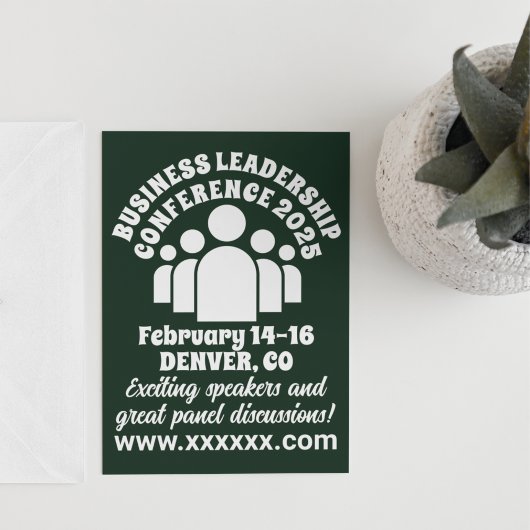 Retro-stijl Business Leadership Conference Kaart