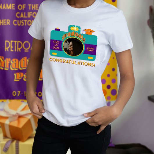 Retro stijl Camera Art Afstuderen foto gepersonali T-shirt