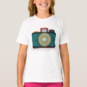 Retro Stijl Camera Meisjes T-shirt (Voorkant)