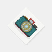 Retro stijl camera papier servetten (Hoek)
