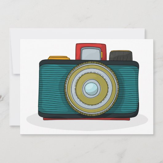 Retro stijl camera uitnodigingen (Voorkant)