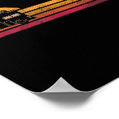 Retro stijl camper caravan silhouet retro kamperen poster (Hoek)