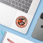 Retro Stijl Cartoon Chili met Controller Gamer Sticker (Laptop met iPhone)
