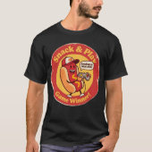 Retro Stijl Cartoon Hotdog met Controller T-shirt (Voorkant)
