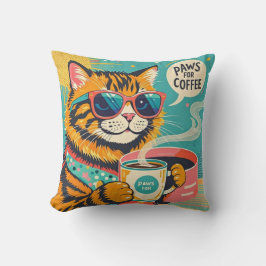 Retro-stijl cartoon met een te grote zonnebril kussen