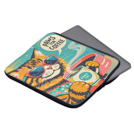 Retro-stijl cartoon met een te grote zonnebril laptop sleeve