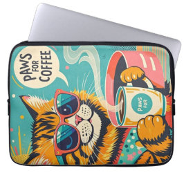 Retro-stijl cartoon met een te grote zonnebril laptop sleeve