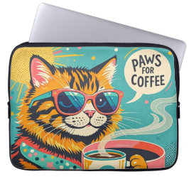 Retro-stijl cartoon met een te grote zonnebril laptop sleeve