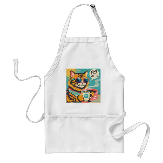 Retro-stijl cartoon met een te grote zonnebril standaard schort (Voorkant)