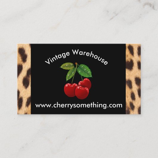 Retro  stijl Cherry Print Visitekaartje (Voorkant)