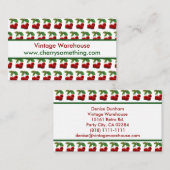 Retro  stijl Cherry Print Visitekaartje (Voorkant / Achterkant)