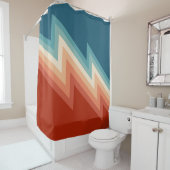 Retro stijl chevron patroon douchegordijn (In situ)